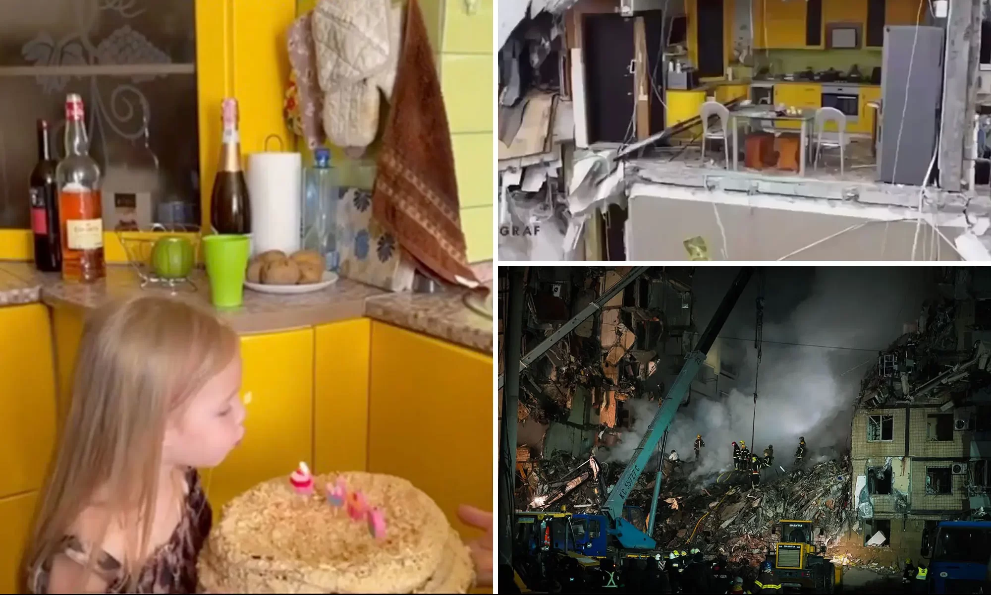 Ukrainian Family Celebrating Child's Birthday Before Apartment Wrecked By Russian Missile Strike